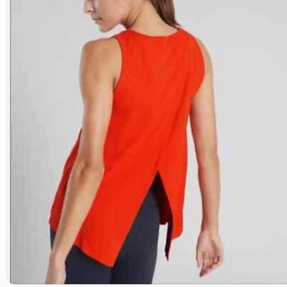 Athleta Red Orange Split Back Seamless Foothill T… - image 2